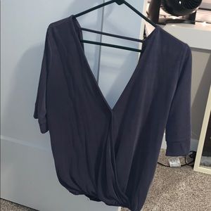 Pretty blue blouse with open back